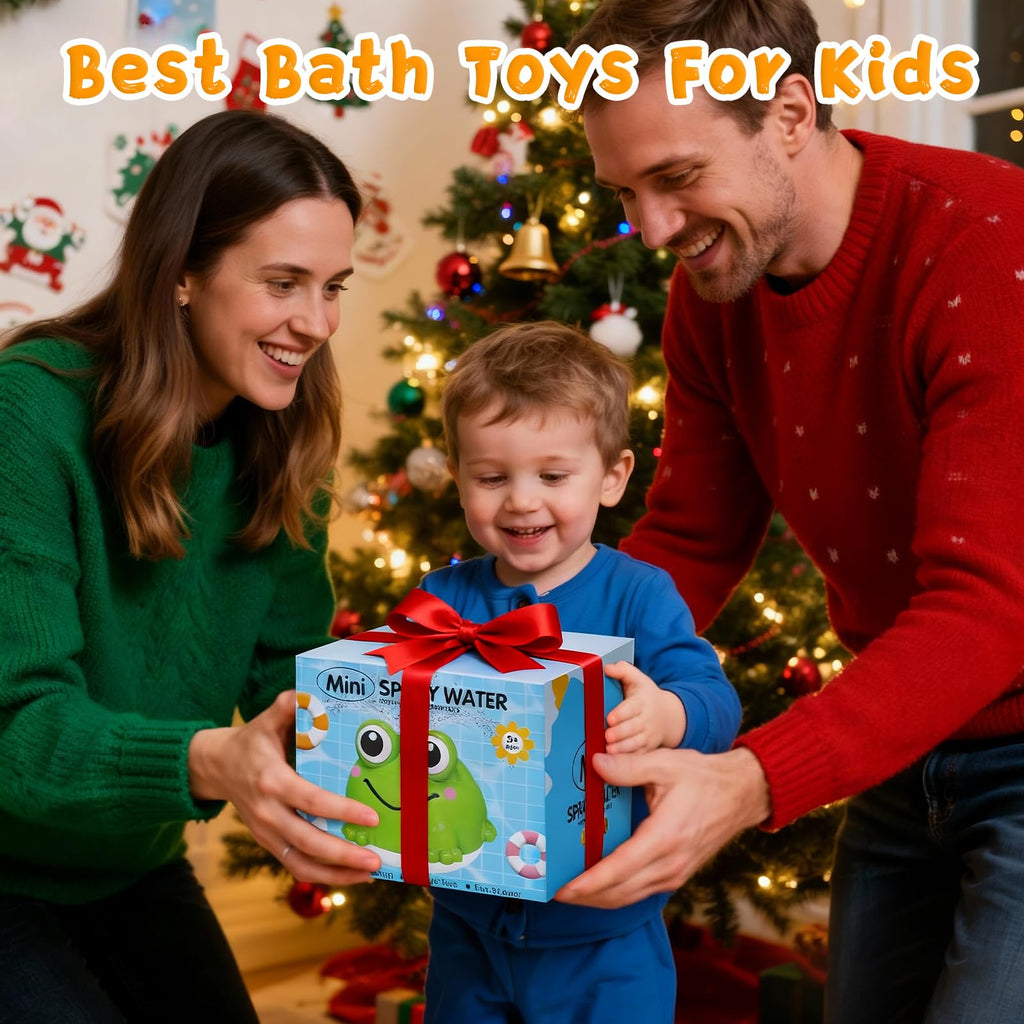Exrroh Light Up Frog Bath Toy Sprinkler – Battery-Powered, Waterproof, for Toddlers 6-18 Months