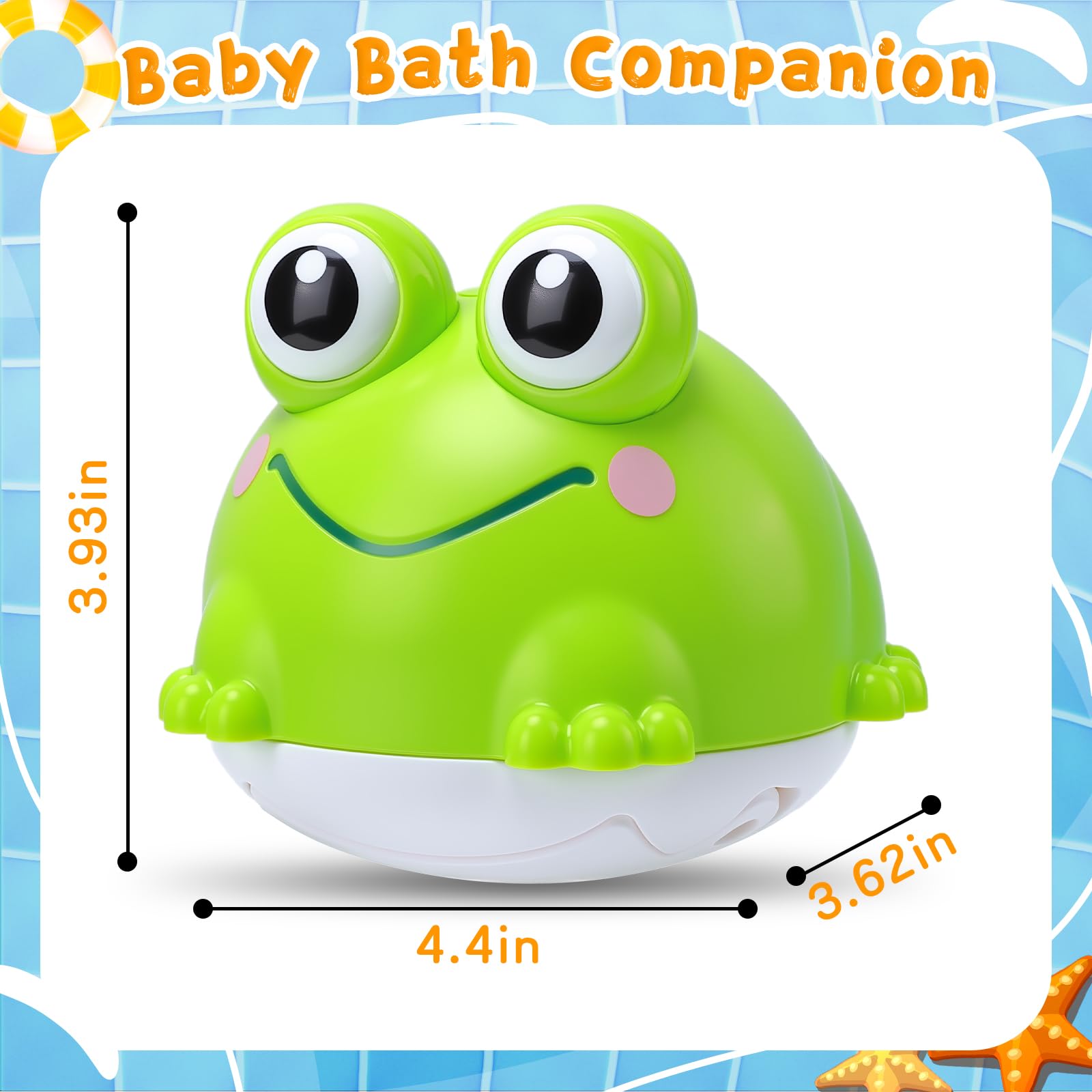Exrroh Light Up Frog Bath Toy Sprinkler – Battery-Powered, Waterproof, for Toddlers 6-18 Months