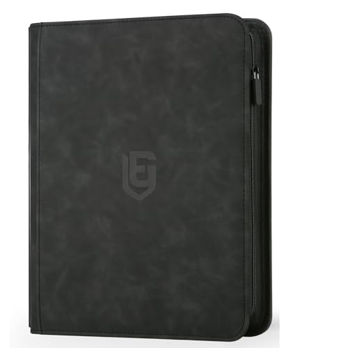 EYEGLEAM 540-Pocket Card Binder – Black PU Leather Album for MTG, TCG, Sports Cards