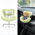 Ezcora Doll Car Seat for 10-17 cm Dolls – Clip-On Car Vent Mount, Includes Desk Display Leg, Green