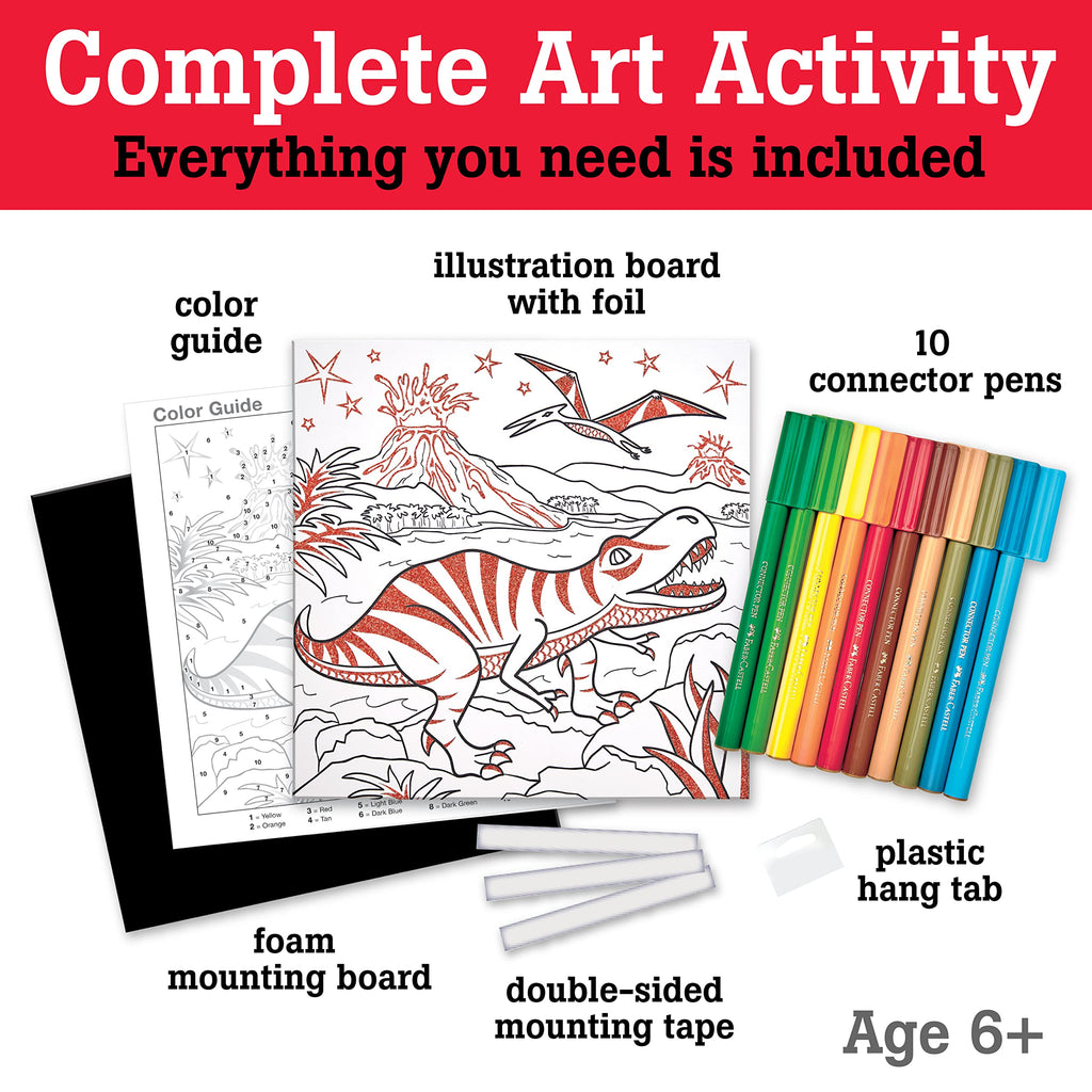 Faber-Castell Color by Number Foil Fun – T-Rex Dinosaur Art Kit