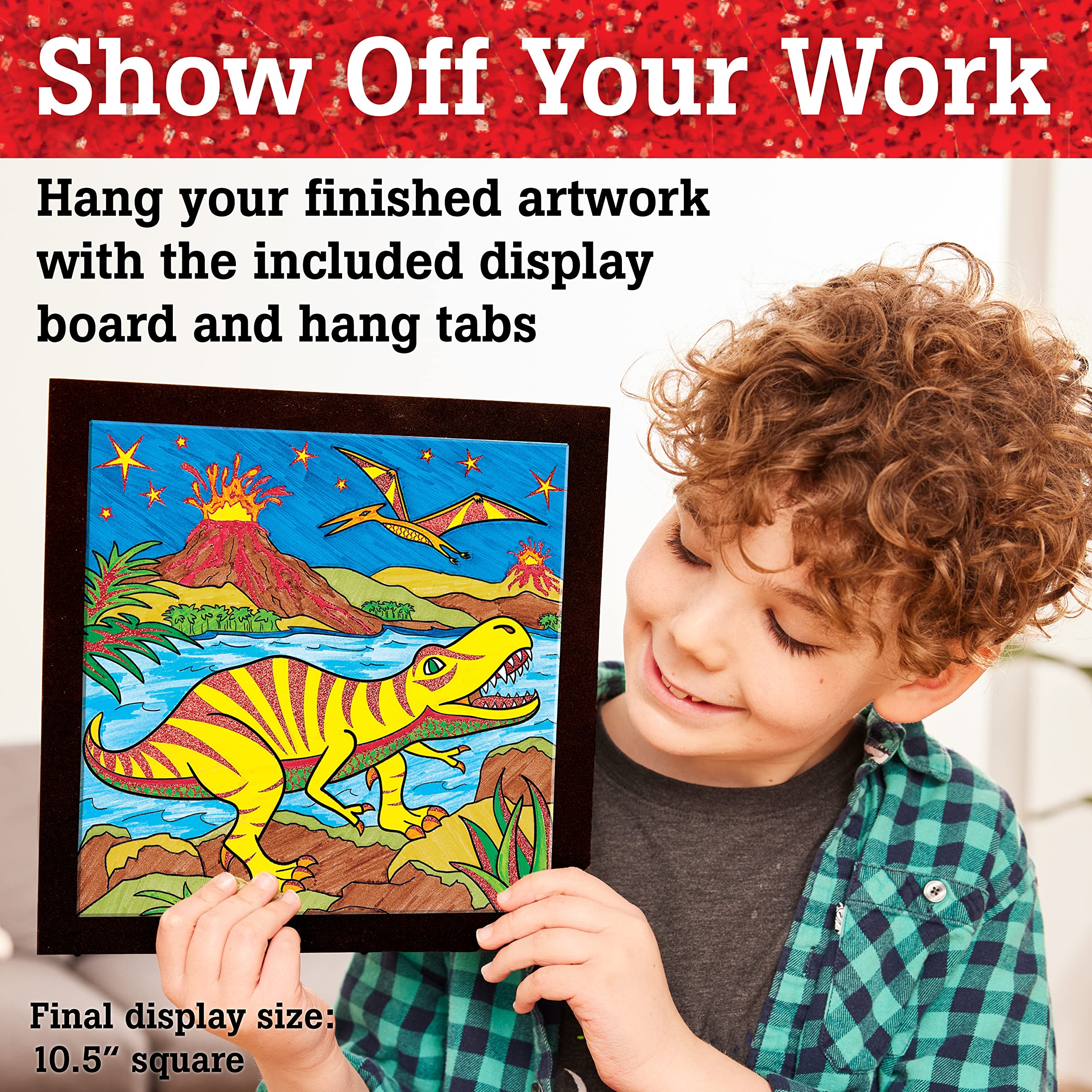 Faber-Castell Color by Number Foil Fun – T-Rex Dinosaur Art Kit