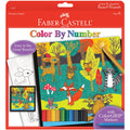 Faber-Castell Color by Number Woodland Forest Friends Kit with 10 Markers and Display Board