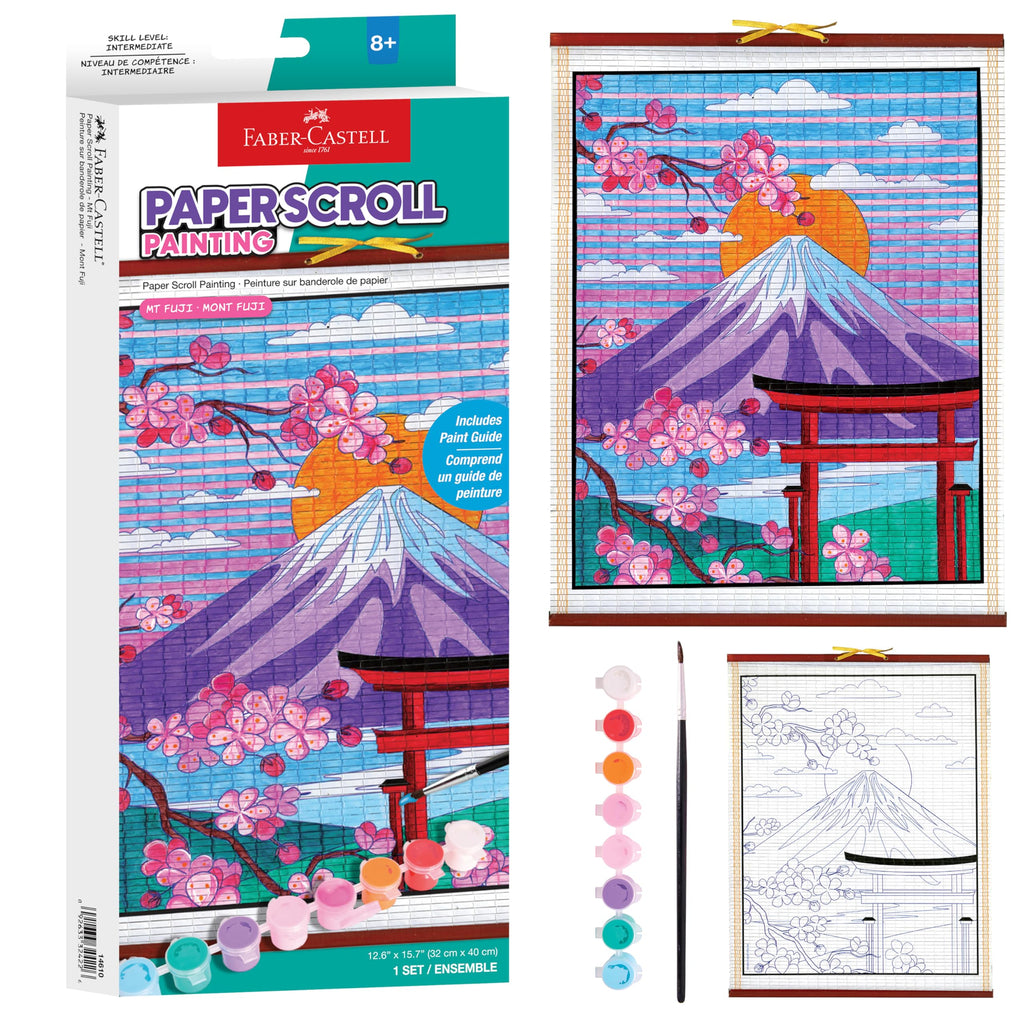Faber-Castell Mount Fuji Paper Scroll Painting Kit – DIY Hanging Wall Art Set for Kids & Adults