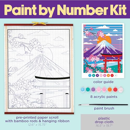 Faber-Castell Mount Fuji Paper Scroll Painting Kit – DIY Hanging Wall Art Set for Kids & Adults