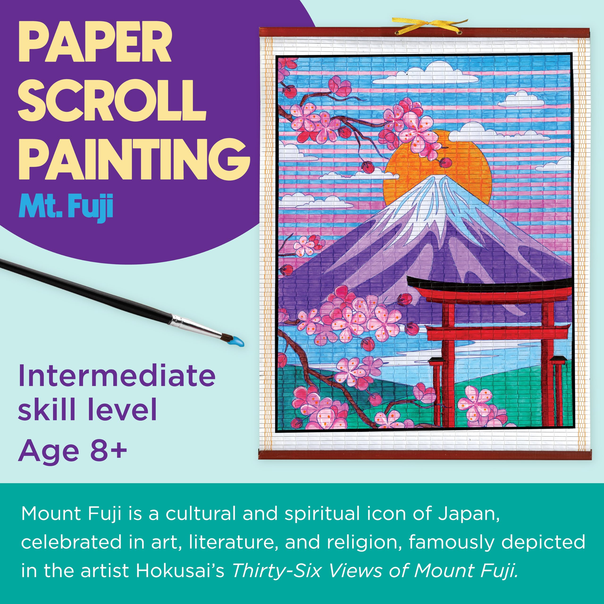 Faber-Castell Mount Fuji Paper Scroll Painting Kit – DIY Hanging Wall Art Set for Kids & Adults