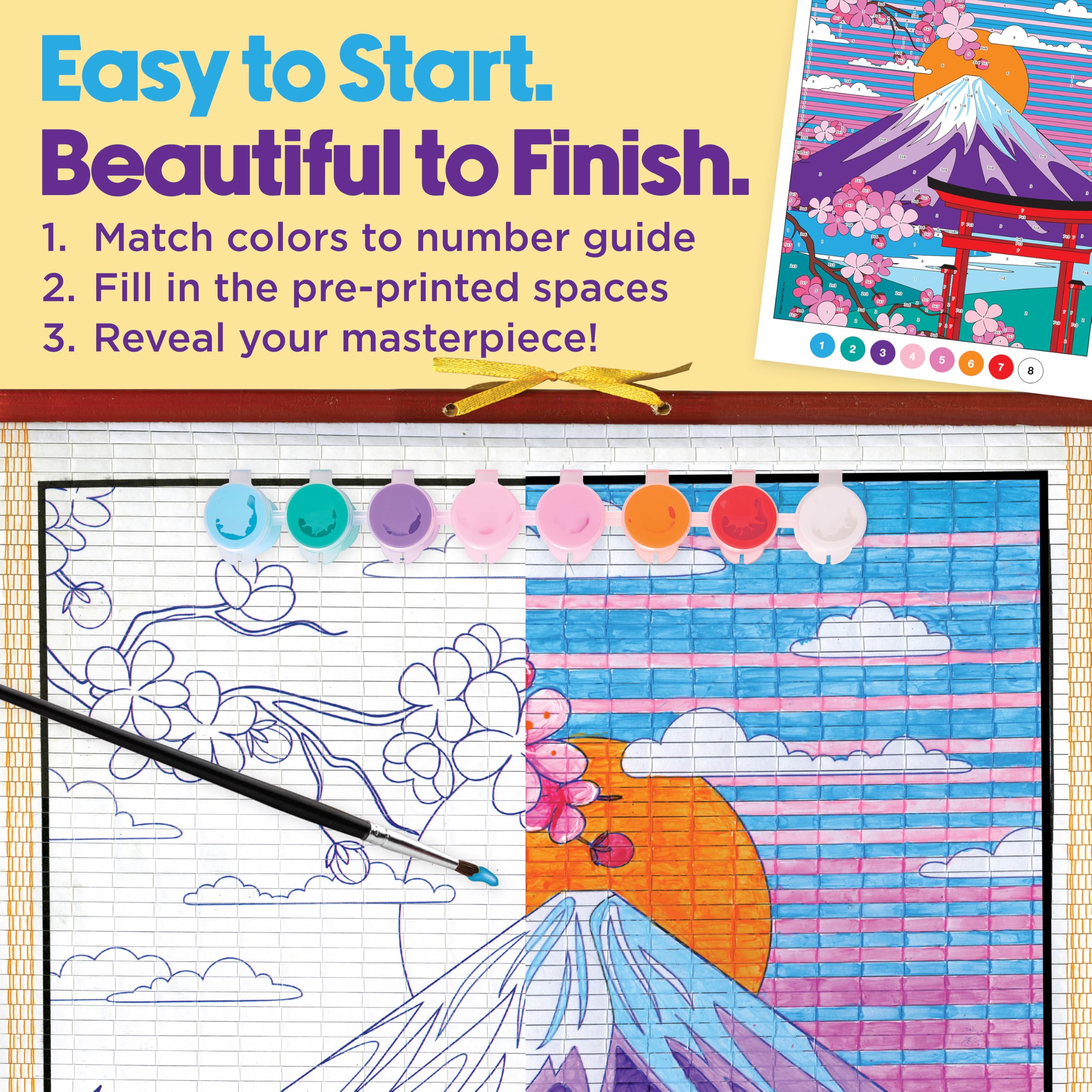 Faber-Castell Mount Fuji Paper Scroll Painting Kit – DIY Hanging Wall Art Set for Kids & Adults