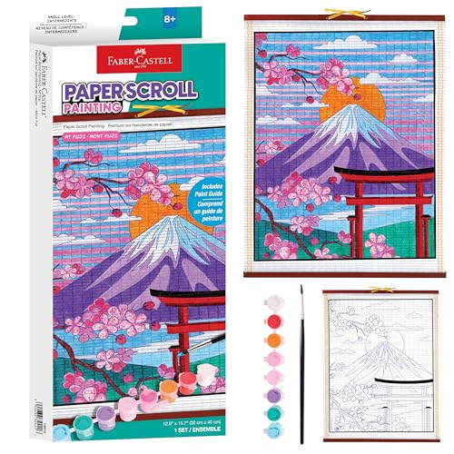 Faber-Castell Mount Fuji Paper Scroll Painting Kit – DIY Hanging Wall Art Set for Kids & Adults