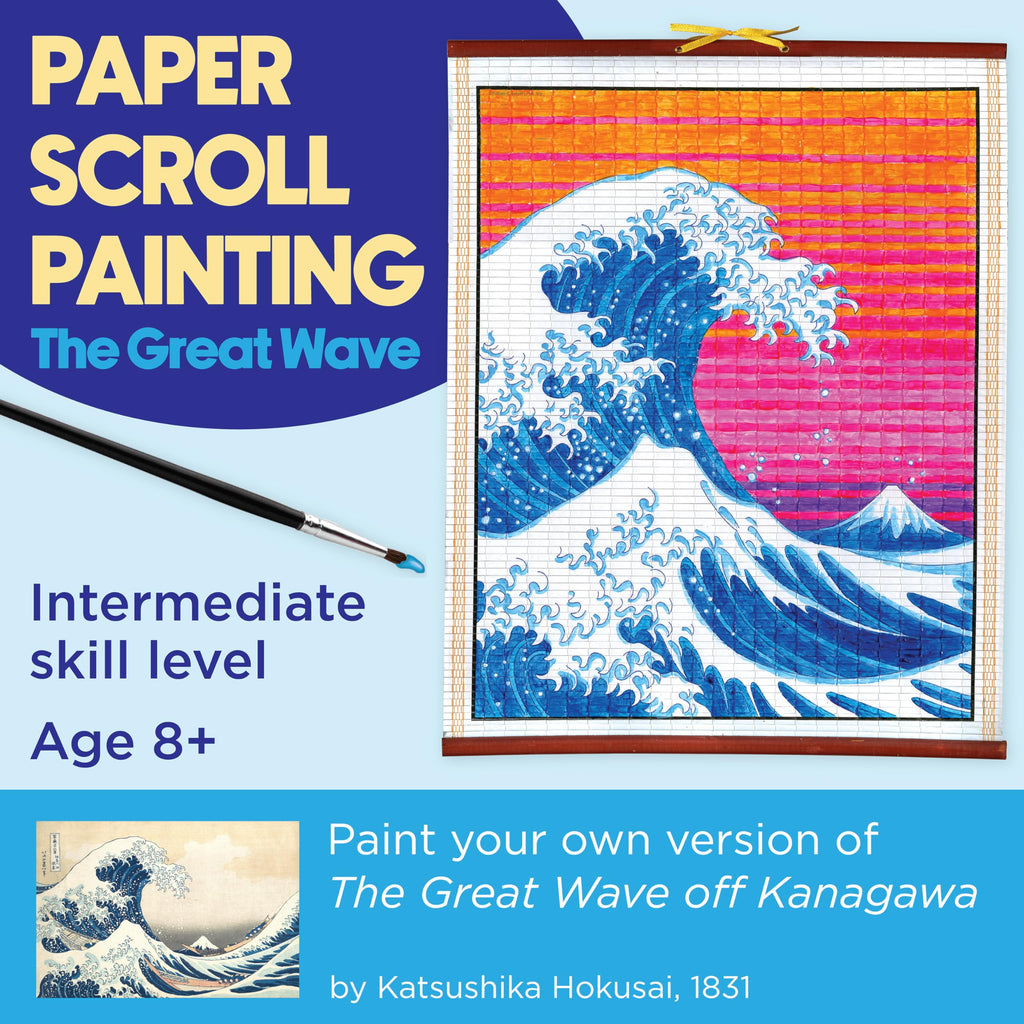Faber-Castell The Great Wave Scroll Painting Kit – DIY Hanging Wall Art for Kids & Beginners