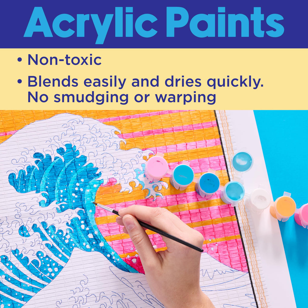 Faber-Castell The Great Wave Scroll Painting Kit – DIY Hanging Wall Art for Kids & Beginners
