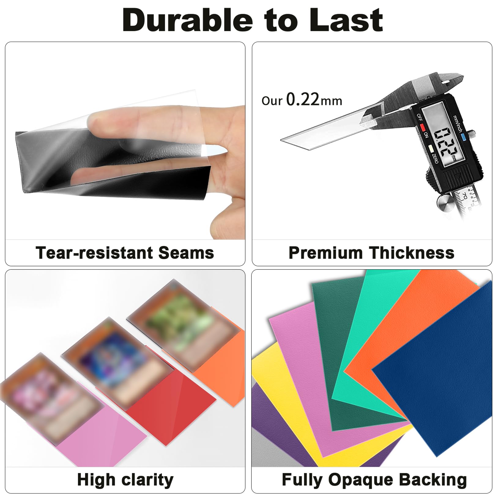 Fabmaker Purple Card Sleeves 200 Pack – Sturdy Textured Matte Back for Trading Cards (66.5×91 mm)