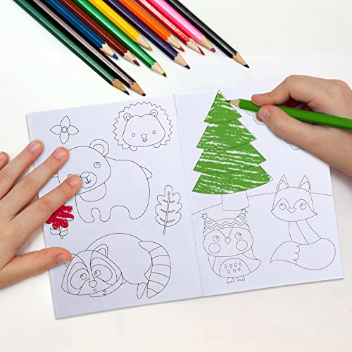 Faccito 24-Pack Mini Woodland Animal Coloring Books for Toddlers – Bulk Party Favors & Classroom Activities