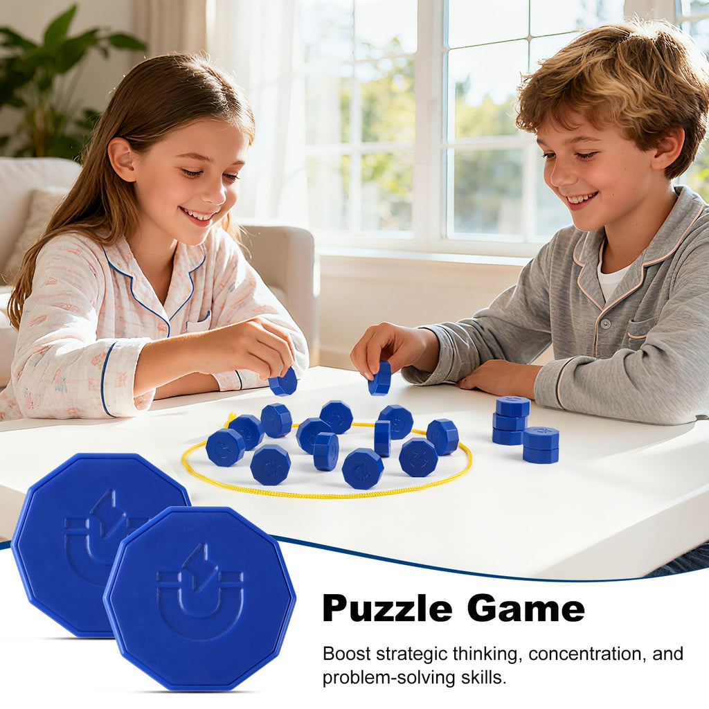 Faigcoy Magnetic Chess Game – 24 Full-Size Stones with 3 Ropes and Travel Bag for Indoor/Outdoor Family Fun