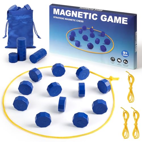 Faigcoy Magnetic Chess Game – 24 Full-Size Stones with 3 Ropes and Travel Bag for Indoor/Outdoor Family Fun