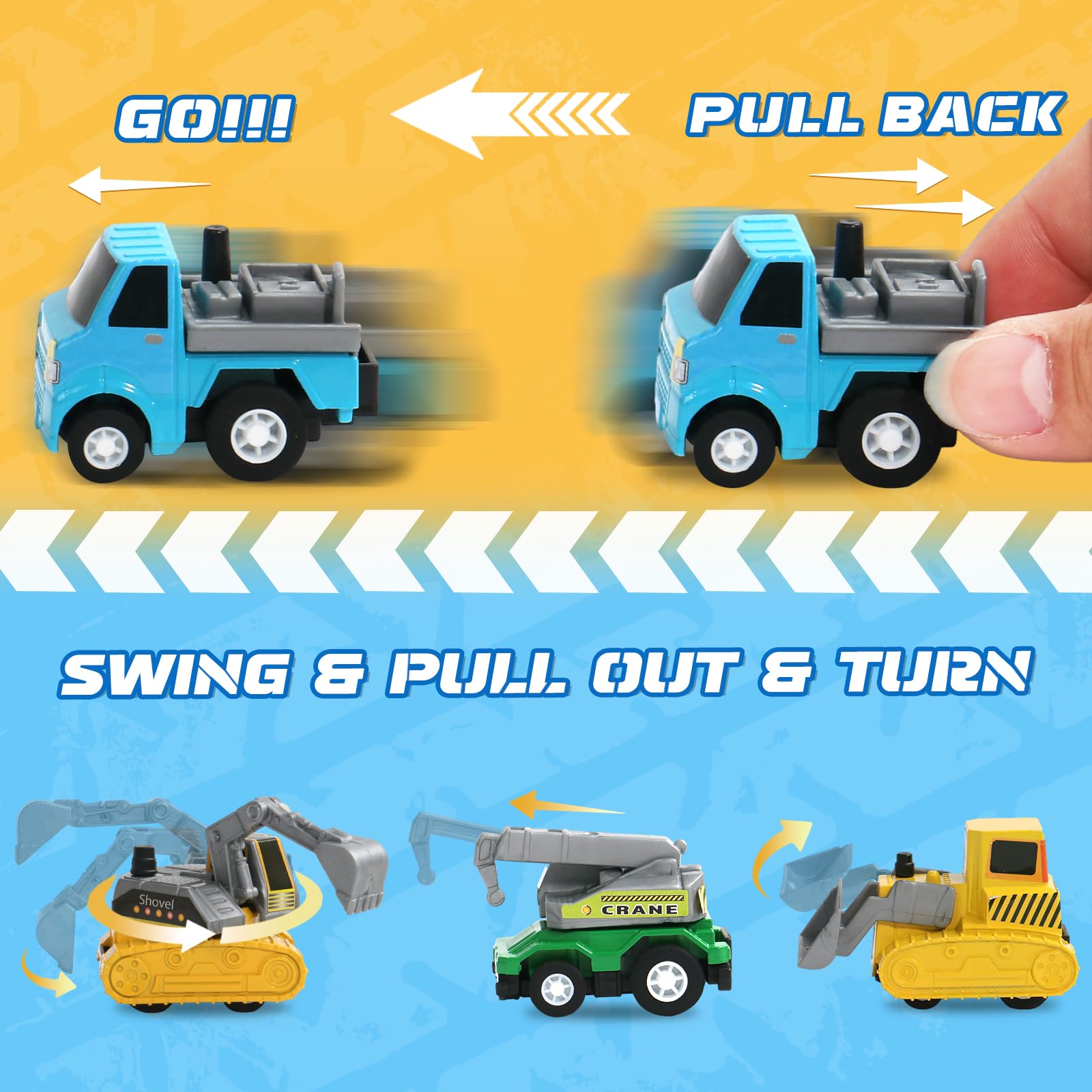 Fajiabao 18-Pack Mini Pull Back Cars for Toddlers, Party Favors, Classroom Prizes