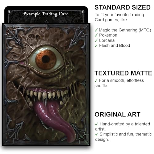 Fantasy North Book of Fiends Textured Matte Card Sleeves (100 Pack) – Standard Size for MTG, Pokemon, Lorcana – Acid-Free, Double Sleeve Ready