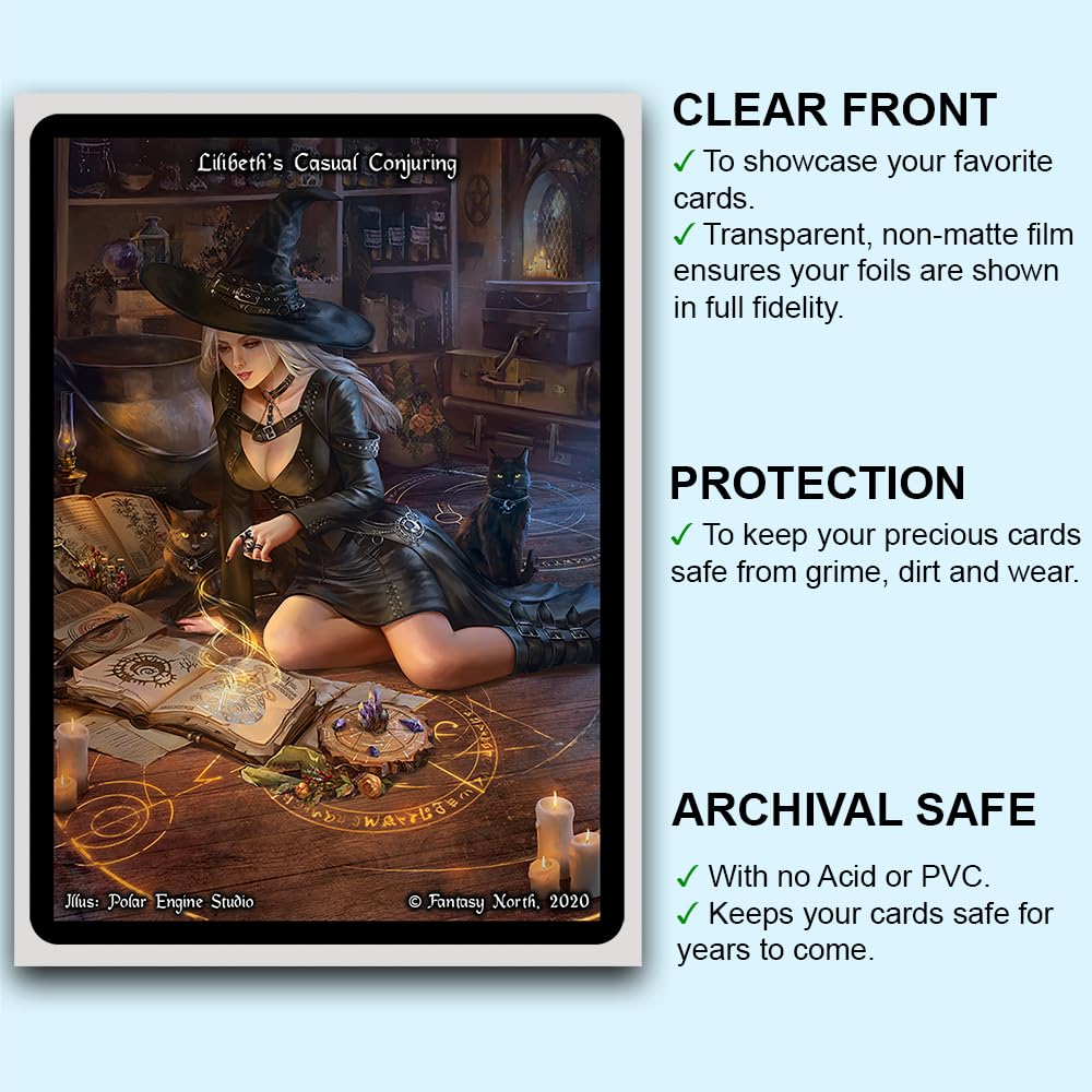 Fantasy North Cinderbones - The Risen Flame: 100 Smooth Matte TCG Card Sleeves for MTG, Pokémon, Lorcana