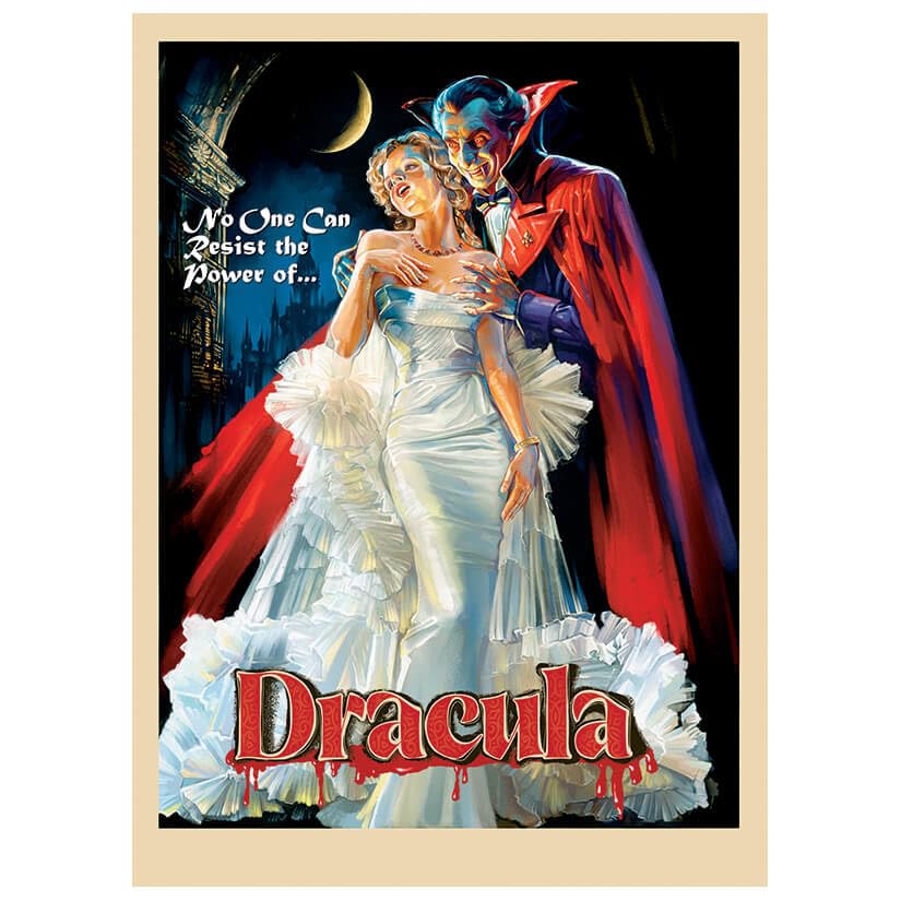Fantasy North Dracula 50s Retro Horror Card Sleeves – 100 Textured Matte Sleeves for MTG, Pokemon, Commander