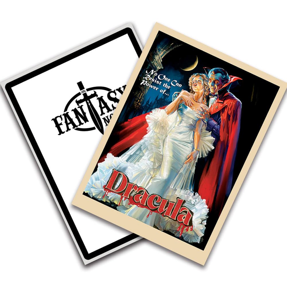 Fantasy North Dracula 50s Retro Horror Card Sleeves – 100 Textured Matte Sleeves for MTG, Pokemon, Commander