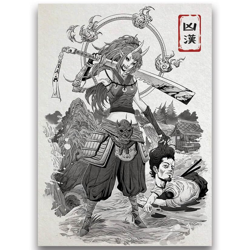 Fantasy North Ranko The Man-Slayer Card Sleeves – 100 Textured Matte Standard Sleeves for MTG, Pokemon, and More