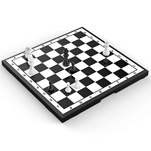 FanVince Magnetic Folding Chess Set – Travel Size 9.5 Inch Board with Pieces Storage