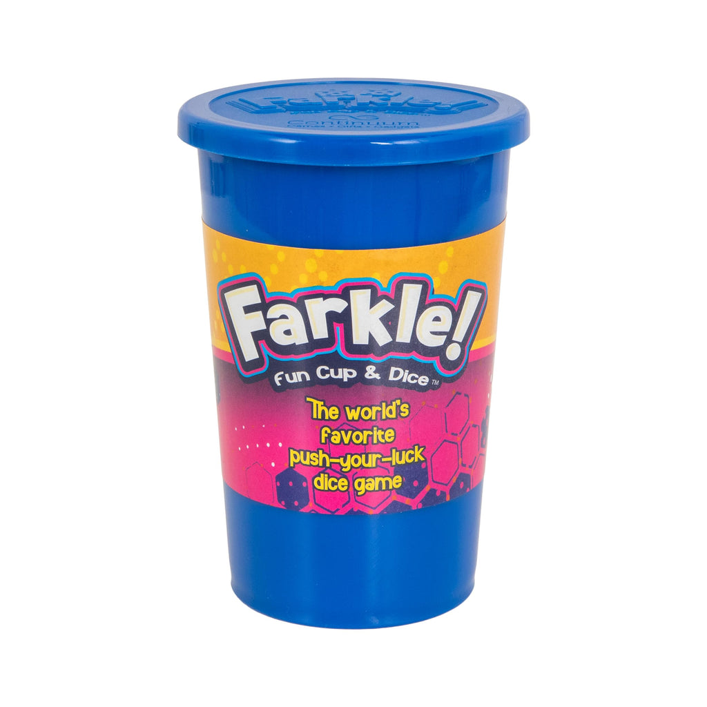 Farkle Fun Cup and Dice – Classic Push-Your-Luck Dice Game with Cup, 6 Dice & Scorepad