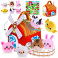 Farm Animal Sensory Toy Set for Babies 6-12 Months - Includes Windmill, Rattle, Crinkle, Mirror & More for Montessori Play