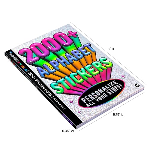 Fashion Angels 2,000+ Alphabet Sticker Book – 40 Sheets of Colorful Letter Stickers for Crafting, Scrapbooking, and Personalizing Notebooks