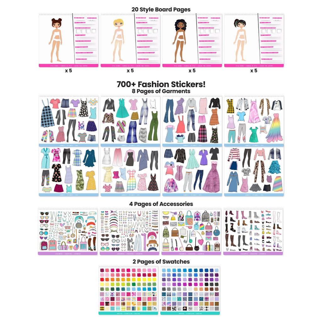 Fashion Angels Designer Kit for Girls – Fashion Sticker Book with 700+ Stickers, Ages 6+