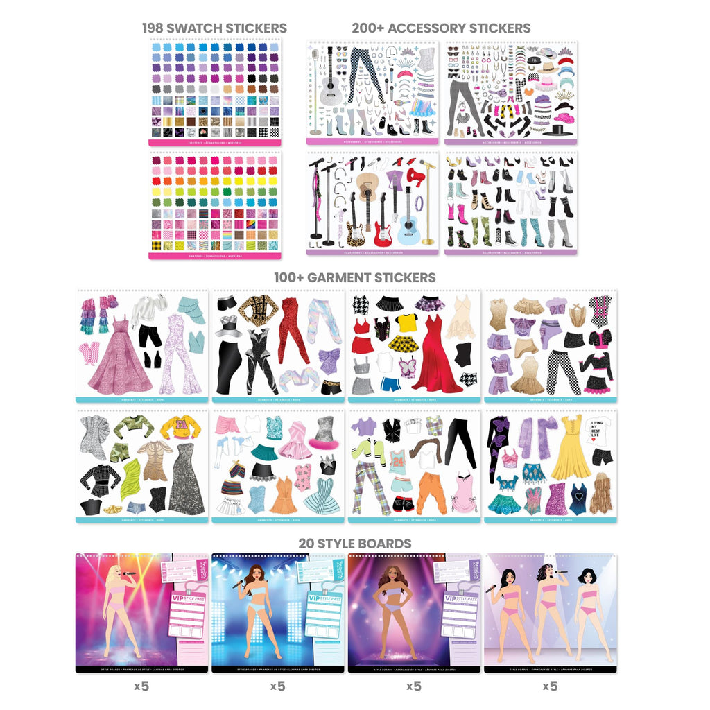 Fashion Angels Live! in Concert Sticker Stylist Set – 600+ Stickers for Creative Pop Star Outfits
