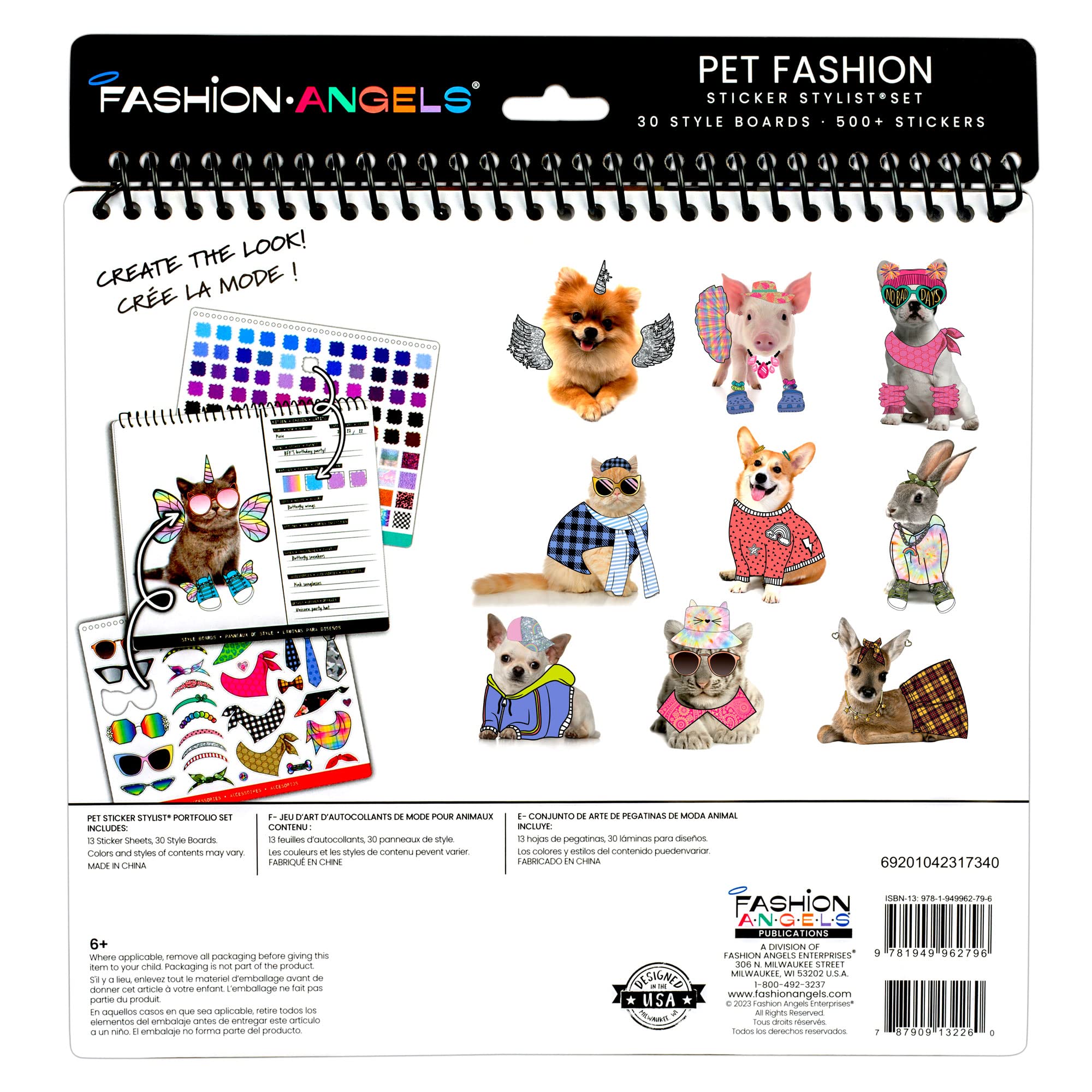 Fashion Angels Pet Fashion Sticker Stylist - 30 Style Boards & 13 Sticker Sheets for Kids Ages 6+
