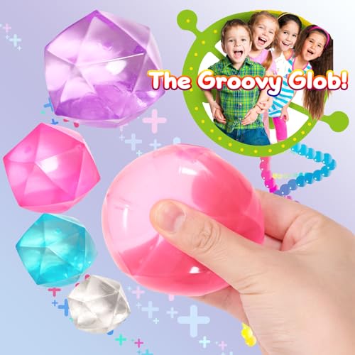 FauKait 4 Pack Mini Squishy Stress Balls - 1.8 Inch Polyhedron Diamond Slow Rise Fidget Toy