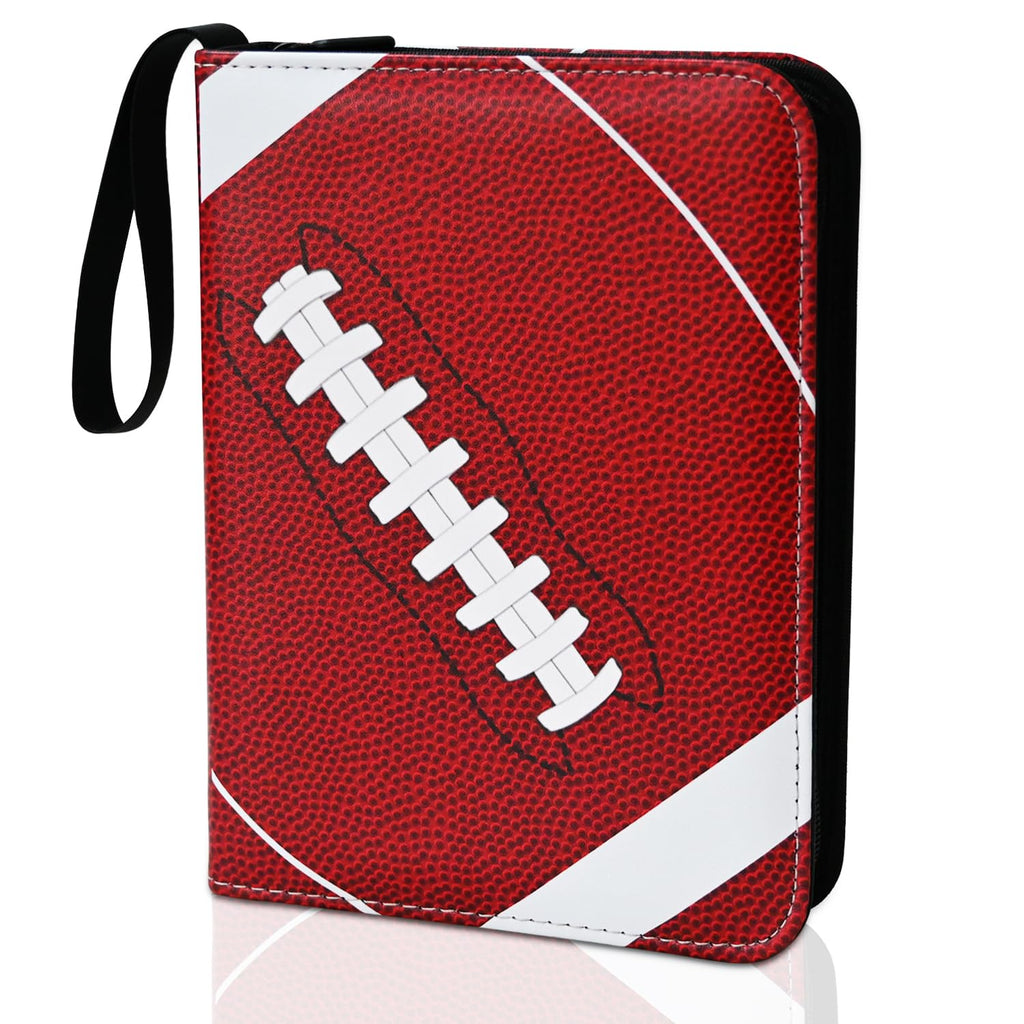 FavorFishFans 400-Card Binder with Removable Sleeves – Red Faux Leather Trading Card Album