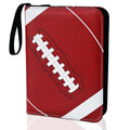 FavorFishFans 400-Card Binder with Removable Sleeves – Red Faux Leather Trading Card Album