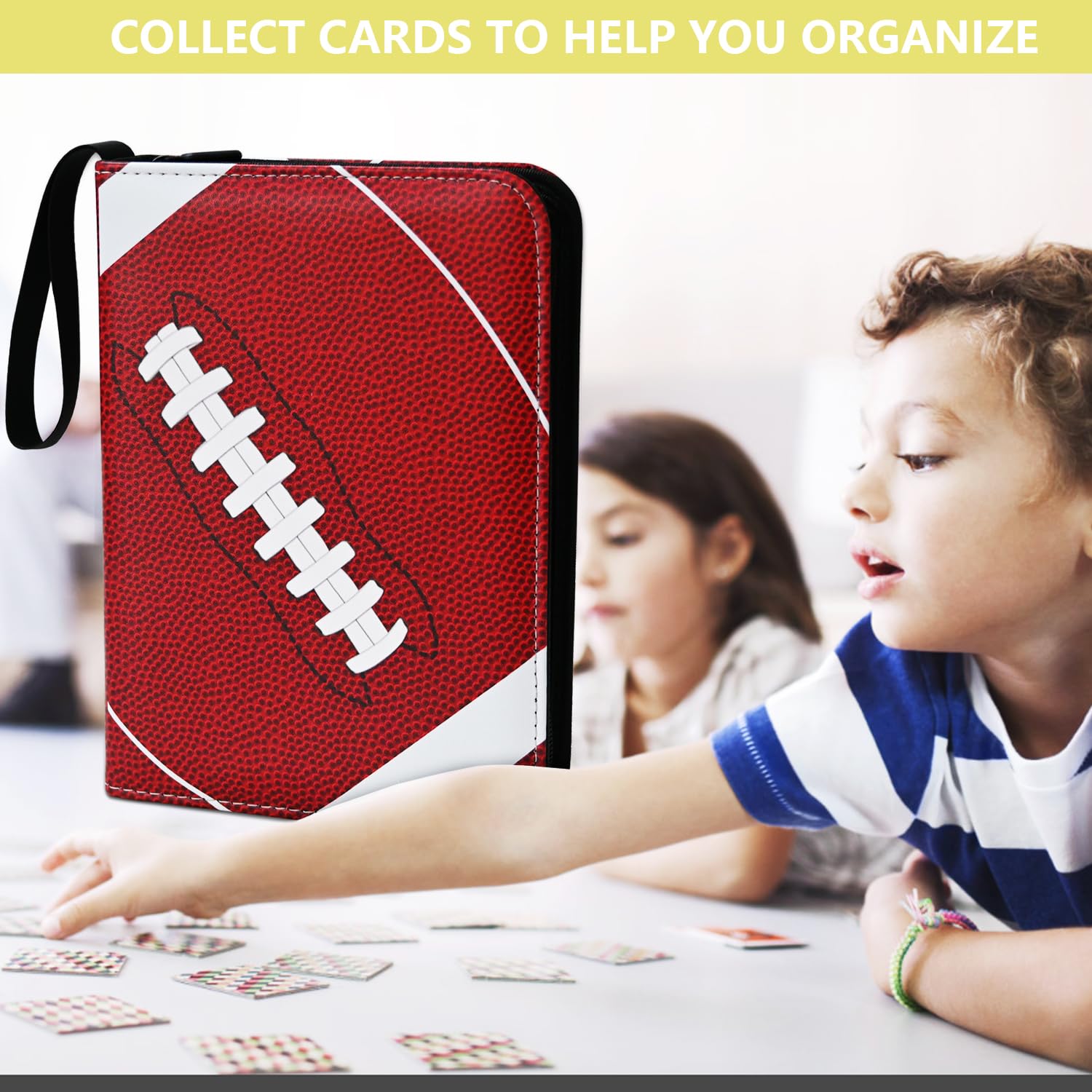 FavorFishFans 400-Card Binder with Removable Sleeves – Red Faux Leather Trading Card Album