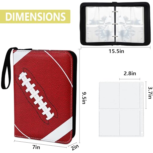 FavorFishFans 400-Card Binder with Removable Sleeves – Red Faux Leather Trading Card Album