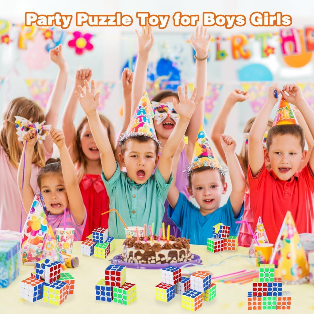 FAWWESA 12-Pack Mini Magic Cubes – 2.1-Inch Puzzle Party Favors for Kids, Classroom Rewards, and Stocking Stuffers