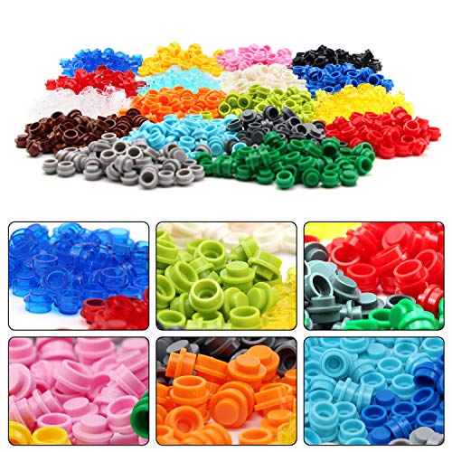 Feleph 1000-Piece Multicolored 1x1 Round Plates Building Blocks for Pixel Art and MOC Projects