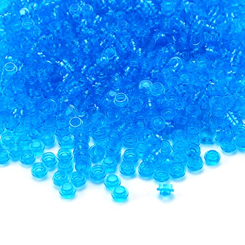 Feleph 1000Pcs 1x1 Round Plates Transparent Blue Building Blocks for MOC Pixel Art, Compatible with Major Brands