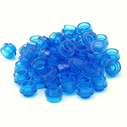 Feleph 1000Pcs 1x1 Round Plates Transparent Blue Building Blocks for MOC Pixel Art, Compatible with Major Brands