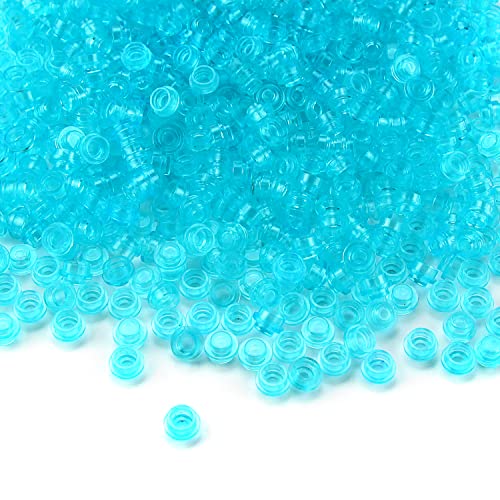 Feleph 1000Pcs Transparent Light Blue 1x1 Round Plates – Compatible Building Bricks for MOC Pixel Art and DIY Decor