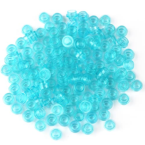 Feleph 1000Pcs Transparent Light Blue 1x1 Round Plates – Compatible Building Bricks for MOC Pixel Art and DIY Decor