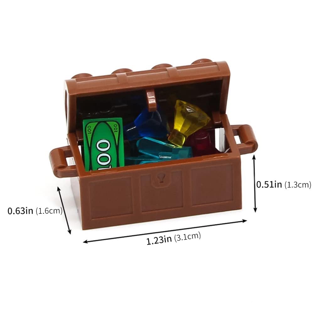 Feleph 174-Piece Pirate Treasure Chest Building Blocks Set, Gold Bars Coins Gems for Kids Ages 4+