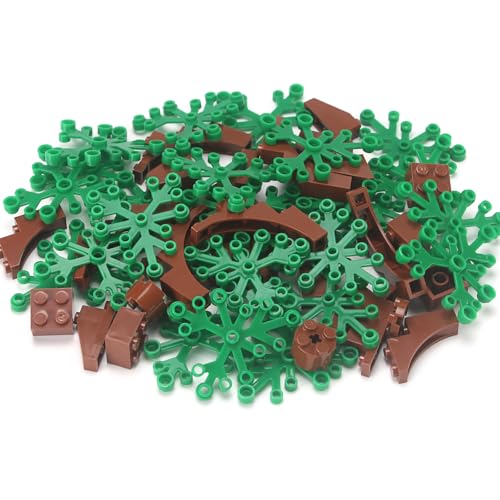 Feleph Large Trees Building Block Set - 2 Pack, 6.7 Inch Green Brick Compatible, Botanical Forest Accessory