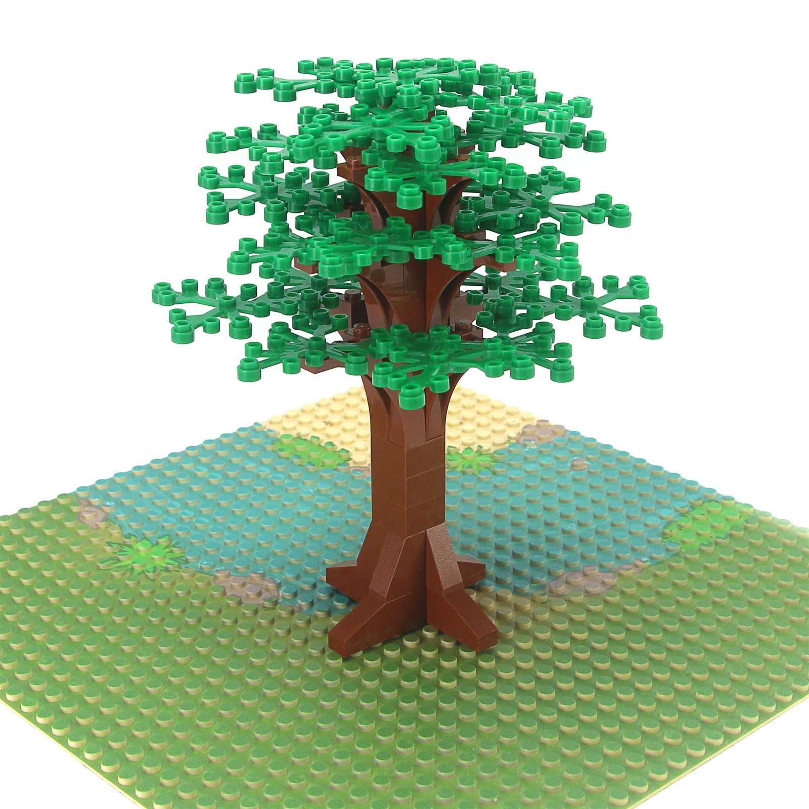 Feleph Large Trees Building Block Set - 2 Pack, 6.7 Inch Green Brick Compatible, Botanical Forest Accessory