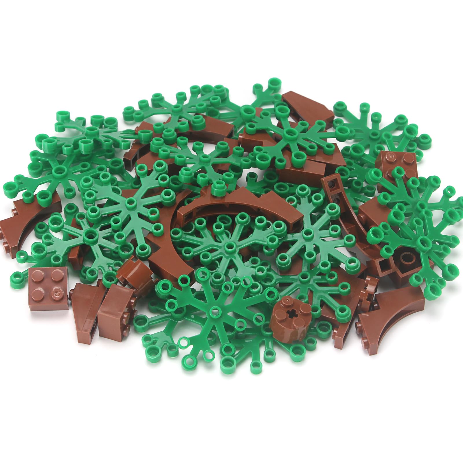 Feleph Large Trees Building Block Set - 2 Pack, 6.7 Inch Green Brick Compatible, Botanical Forest Accessory