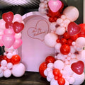 Felice Arts Pink Red Balloon Garland Arch Kit with Heart Balloons for Mother's Day, Valentine's Day, Wedding and Proposal Decorations