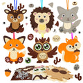 Fennoral 12 Pack Fall Craft Kit for Kids - DIY Foam Animal Stickers, No Glue Needed