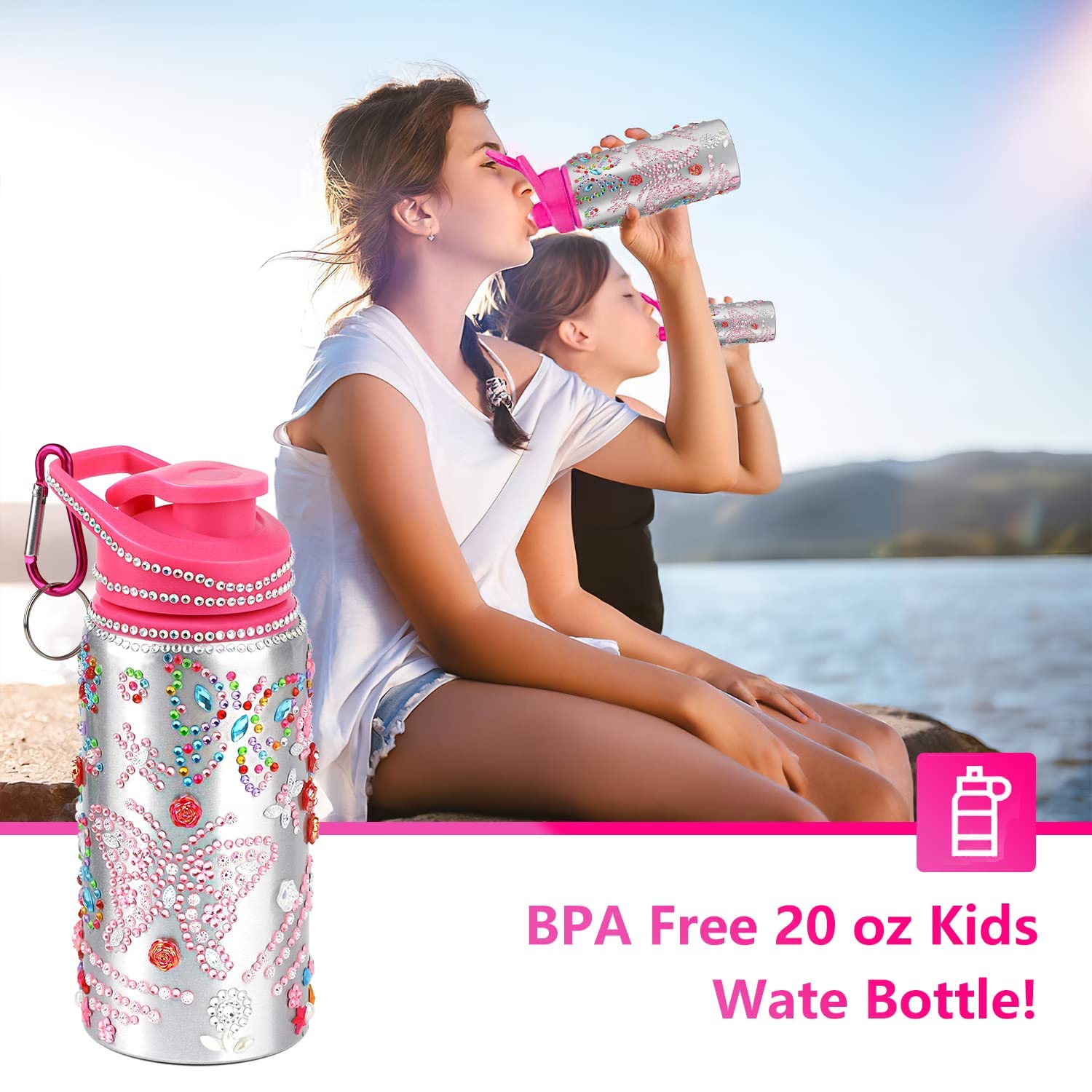Fenreen Decorate Your Own Water Bottle Kit for Girls – DIY Arts and Crafts Gift