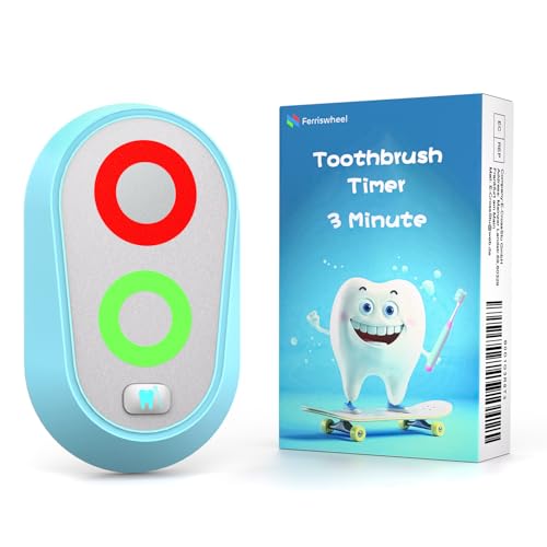 Ferriswheel Blue Toothbrush Timer for Kids – 2-3 Minute Traffic Light Timer, Magnetic Waterproof
